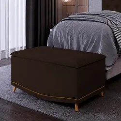 Calçadeira Baú Solteiro 90cm com Tachas Imperial J02 Sintético Marrom