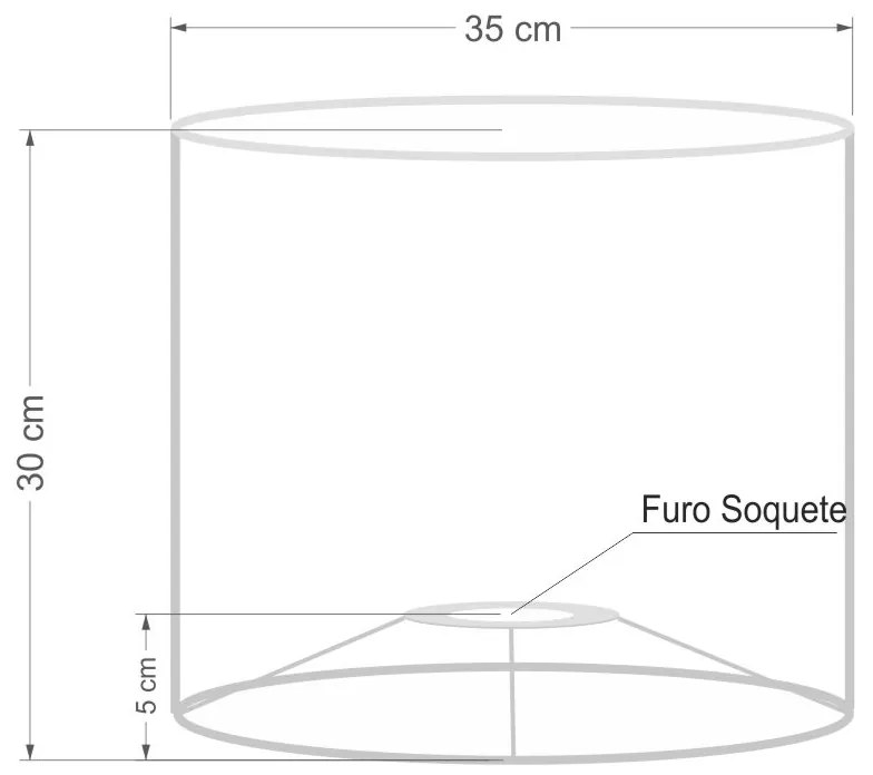 Cúpula Abajur Cilíndrica Cp-7016 Ø35x30cm Algodão Crú