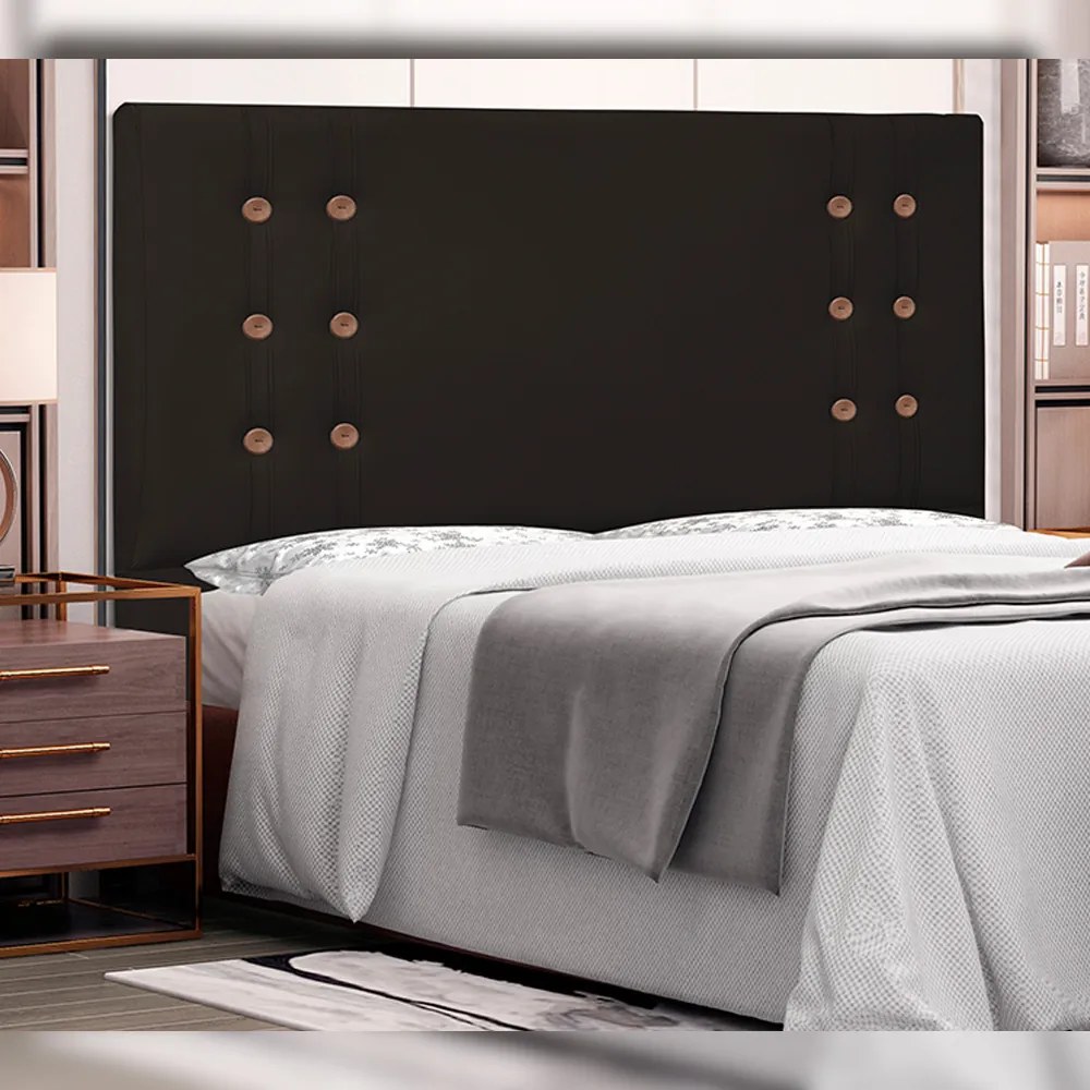 Cabeceira Decorativa 1,40M Kors PU Marrom G63 - Gran Belo