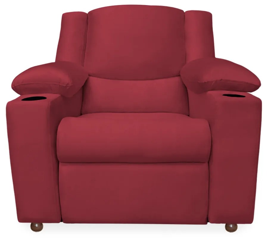 Poltrona Papai Manchester Reclinável Veludo Vermelho