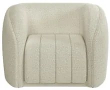 Kit 2 Poltronas Decorativa para Sala 112cm Meris Z32 Boucle Cru - Mpoz