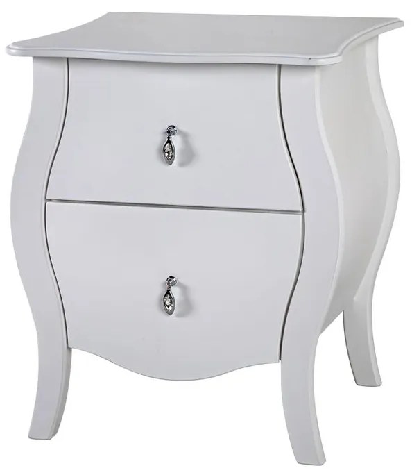 Mesa de Cabeceira Bombê Liso 2 Gavetas - Wood Prime FS 52192