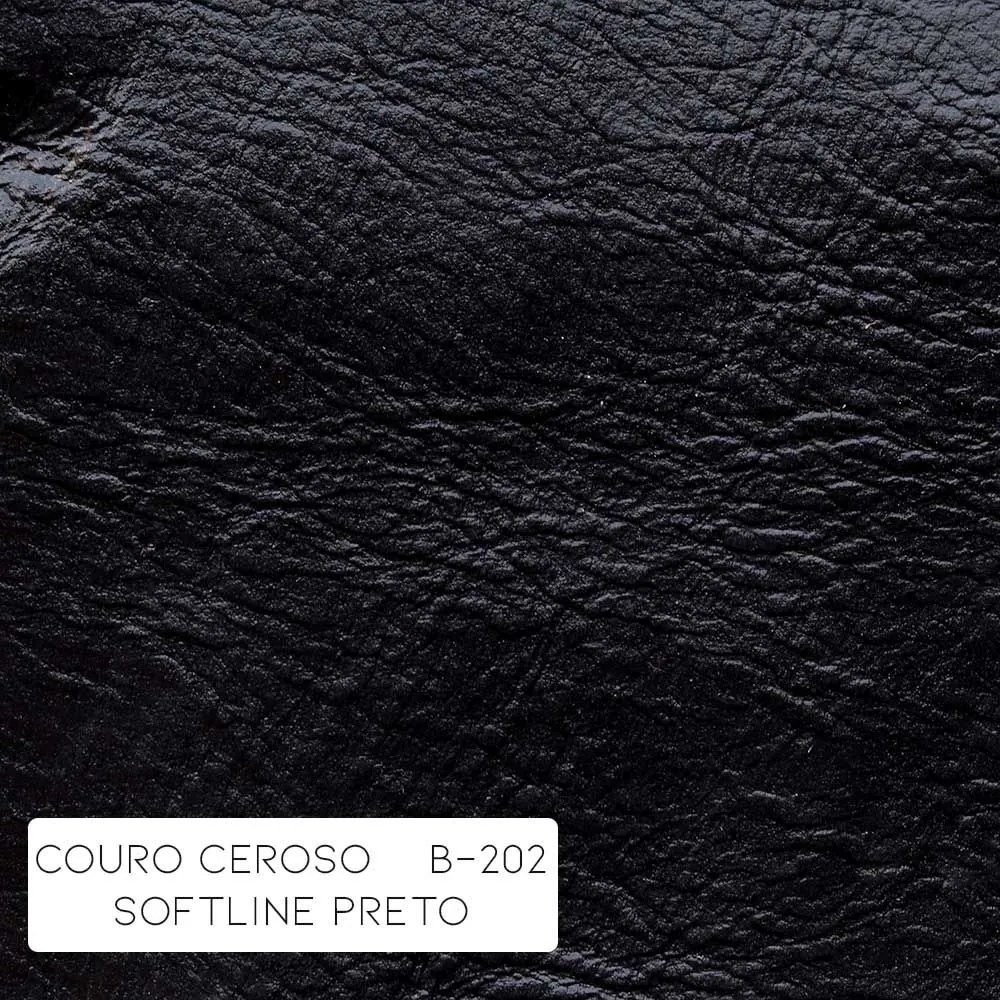 Poltrona Decorativa Sala de Estar Brunei Pés Príncipe Couro Preto G58 - Gran Belo