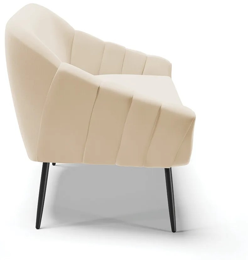 Namoradeira Giovana 02 Lugares Suede Pés Palito de Ferro - D'Rossi - Bege
