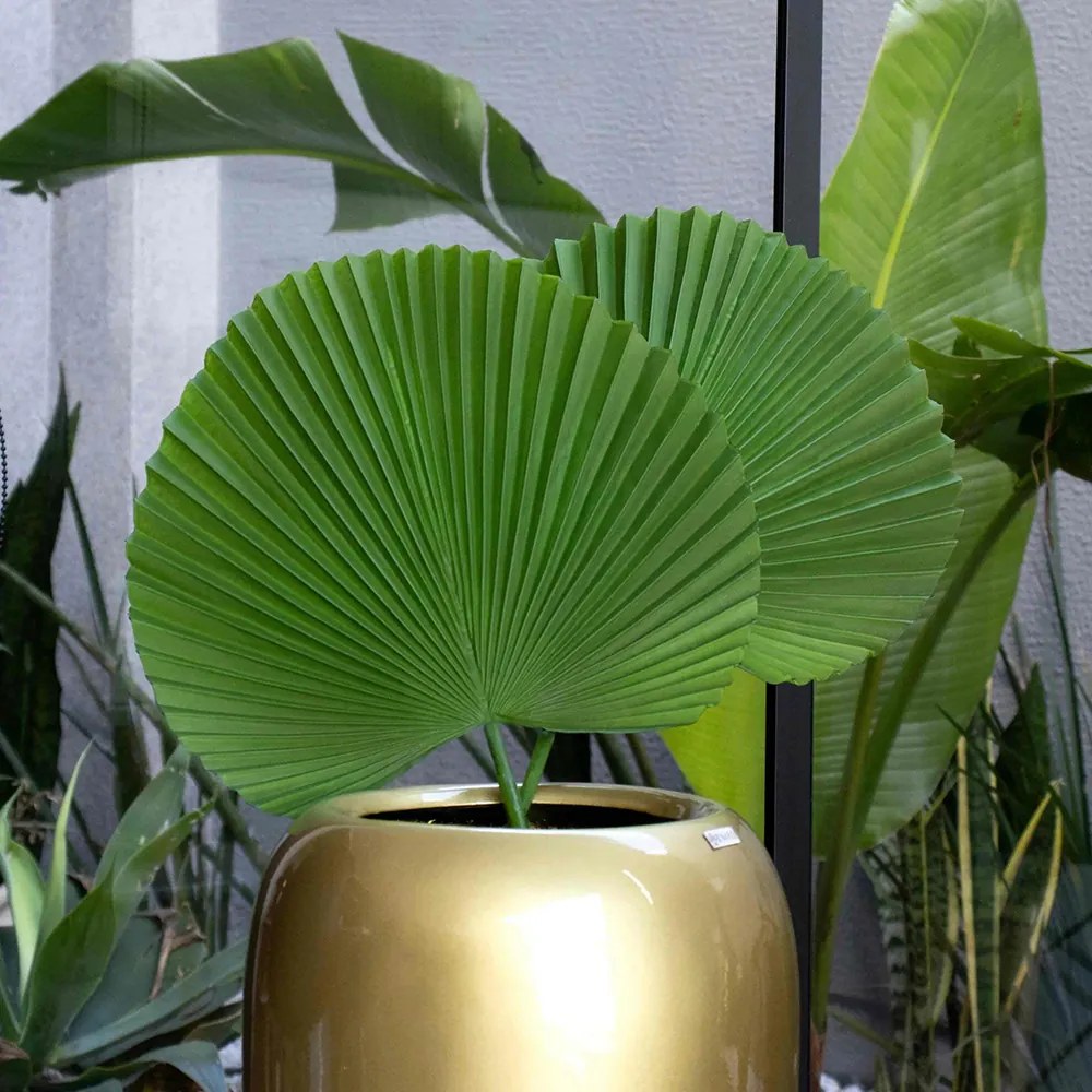 Folha Artificial Latânia Leque Realista Verde Escuro 83 Cm - D'Rossi