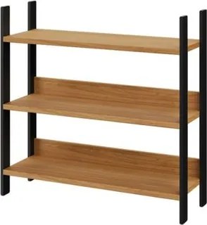 Estante Livreiro Industrial 93cm em Mdf Freijó Preto Fosco Dalla Costa