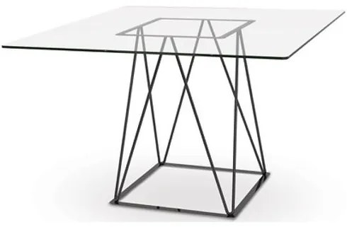 Mesa Jantar Vermonte Tampo Vidro Base Pintada Preto 120cm - 41124 Sun House