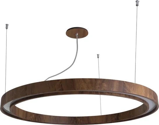 Pendente Led Anel Cilindrico Madeira Imbuia 29W 3000K