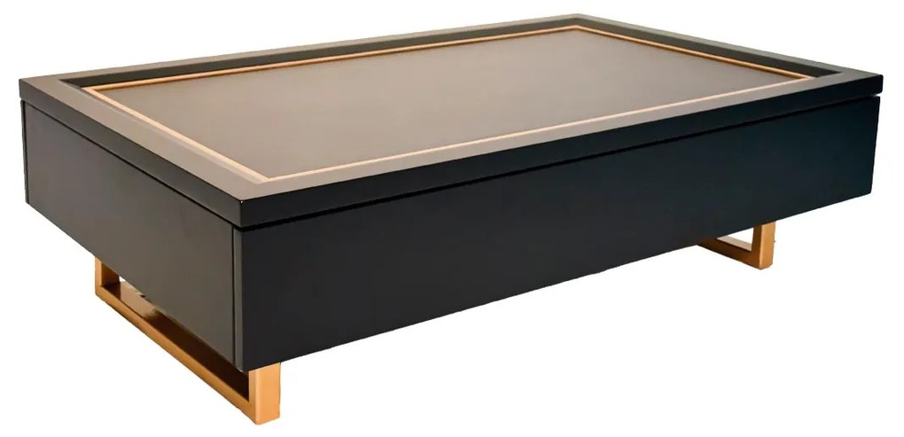 Mesa de Centro New Laville - Preta com Detalhes Dourado Soléil  Kleiner