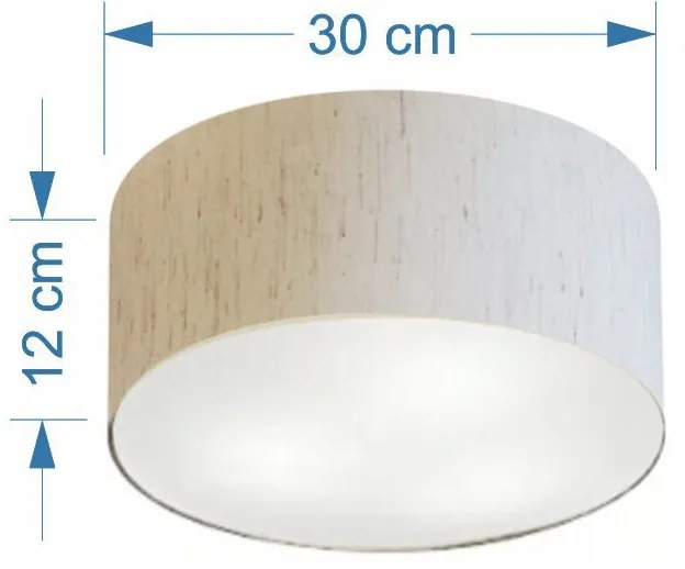 Plafon Para Quarto Cilíndrico SQ-3010 Cúpula Cor Linho Bege