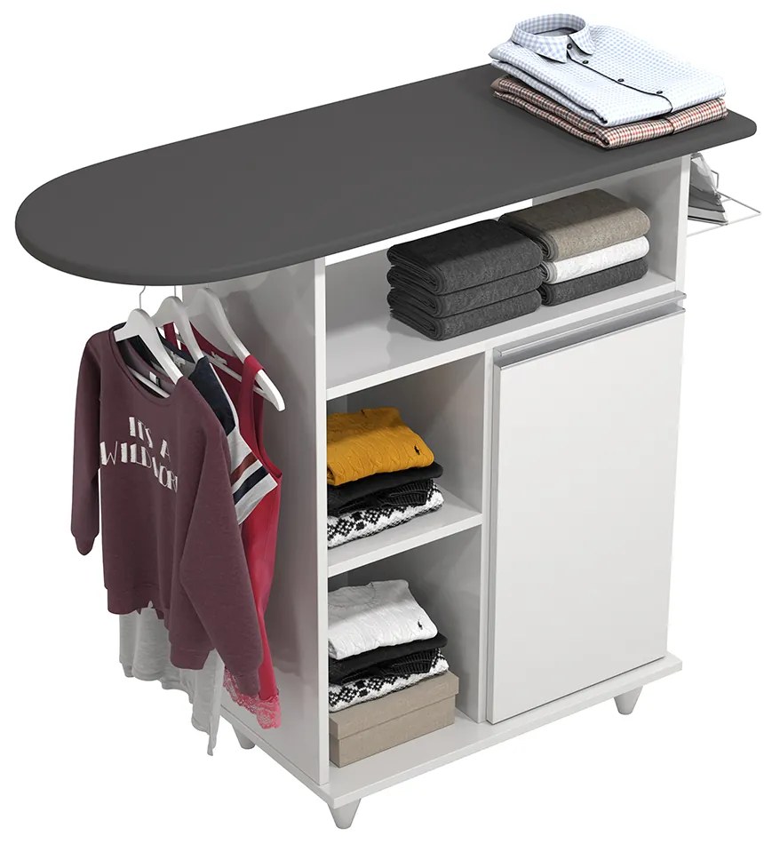 Tábua de Passar com Balcão 01 Porta Lis 107 cm L06 - D'Rossi - Branco