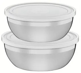 Jogo de Potes Tramontina Freezinox Aço Inox Tampa Plástica 2 Peças