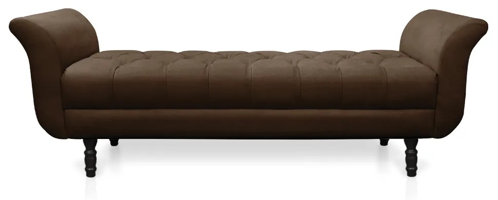 Recamier Olinda Suede 160 cm Pés Torneados Tabaco - D'Rossi - Marrom