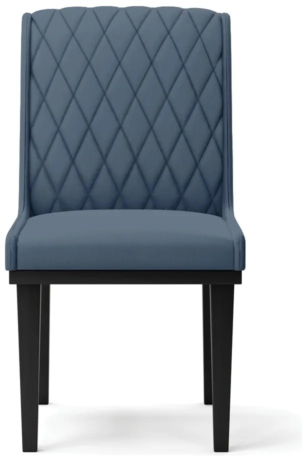 Cadeira Sala de Jantar Base Madeira Preto Kit 4 Sofia Suede Azul Marinho D03 - D'Rossi - Azul Marinho