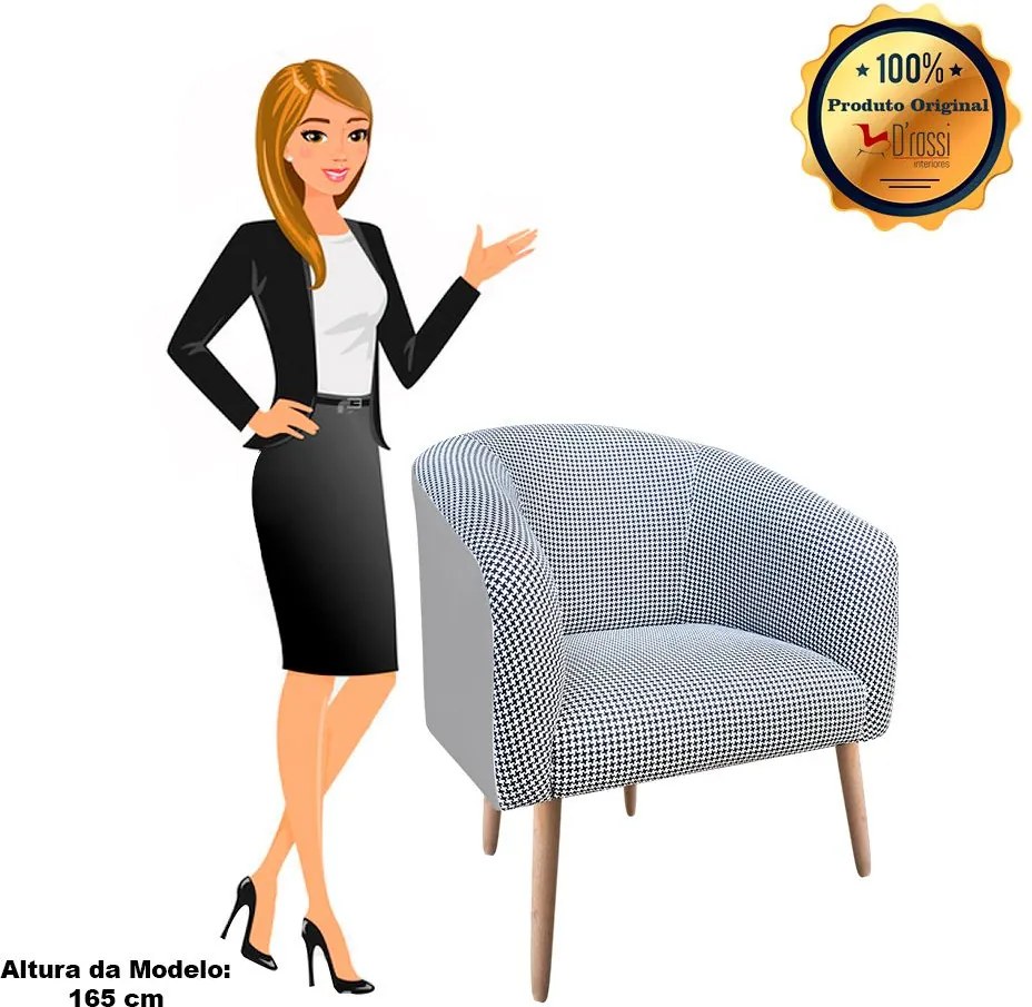 POLTRONA STELLA LINHO A72 COM CORINO PES - Cinza