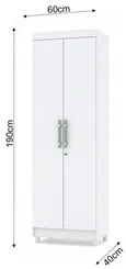 Armário Multiuso Cozinha Lavanderia 2 Portas Aline V02 Branco - Mpozen
