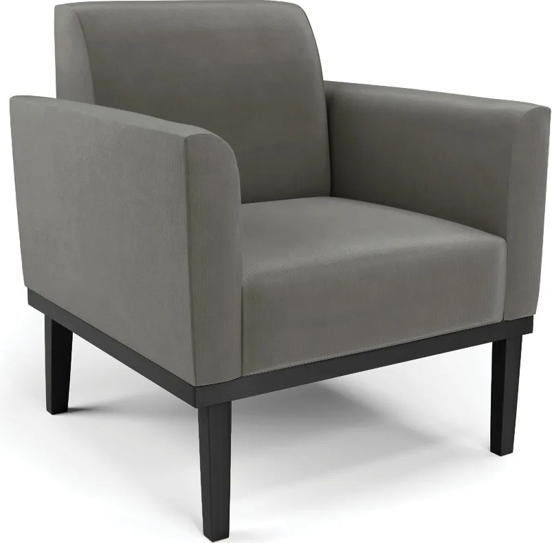Poltrona Decorativa Isabella Pés Fixo em Madeira Preto Suede Grafite G19 - Gran Belo