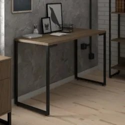 Mesa Escritório 120cm Estilo Industrial New Port Z34 Castanho - Mpozen