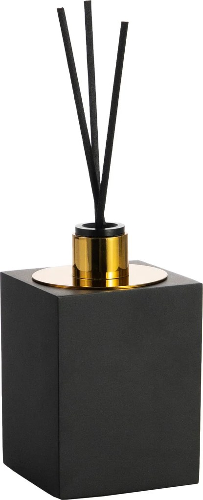 Porta Difusor de Ambientes Resina - Preto Fosco - Gold Preto Fosco - Gold