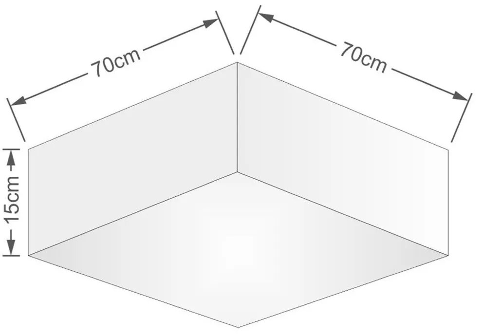 Plafon Quadrado Md-3056 Cúpula em Tecido 15/70x70cm Palha - Bivolt