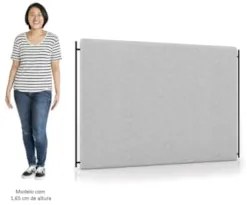 Cabeceira Cama Box Casal 140cm Oscar Z37 Linho Cinza Claro - Mpozenato