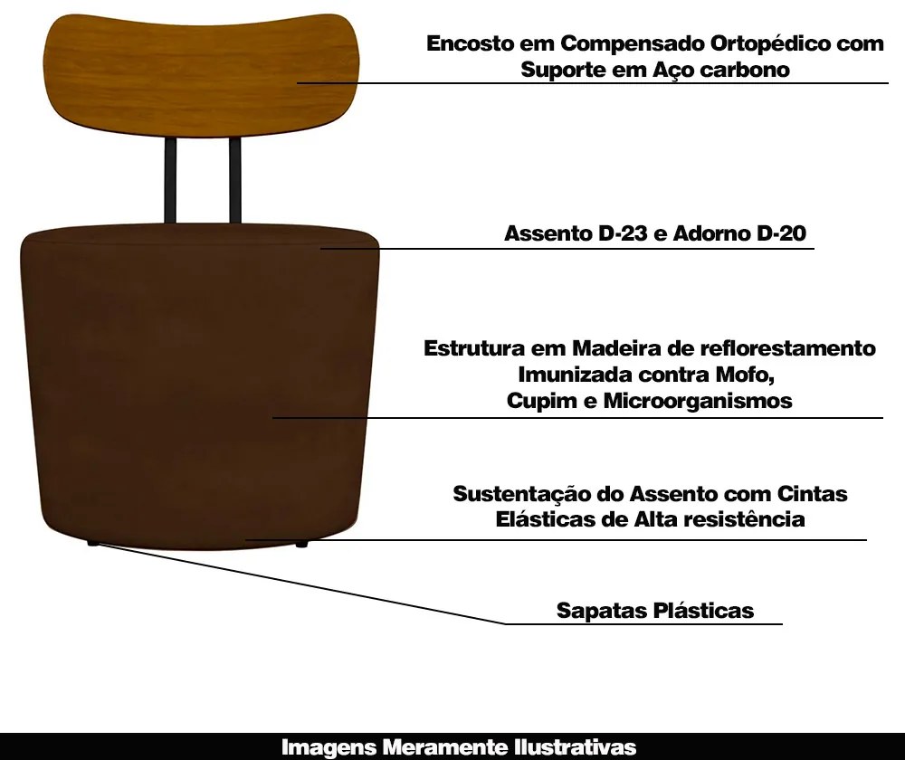 Poltrona Decorativa Addams Veludo Marrom G45 - Gran Belo