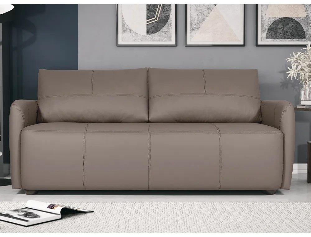 Sofá Decorativo Sala de Estar Lily 3 Lugares 240cm Couro Cimento G34 - Gran Belo