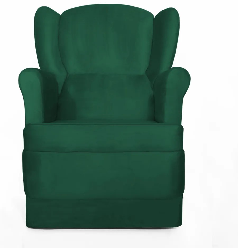Poltrona Ana de Amamentação com Balanço Suede Verde Bandeira