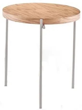 Mesa Lateral Depro Baixa Tampo Freijó Base Off White 46m - 62382 Sun House