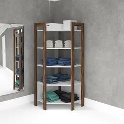 Estante de Canto Closet Multiuso 5 Prateleiras AZ1020 Nogal/Branco - T