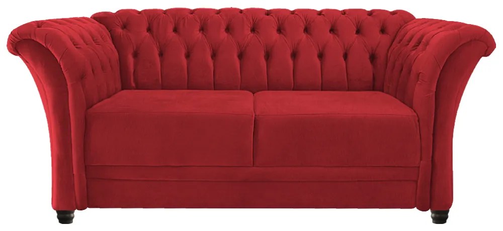 Namoradeira Chesterfield Sofia Suede Vermelho - ADJ Decor