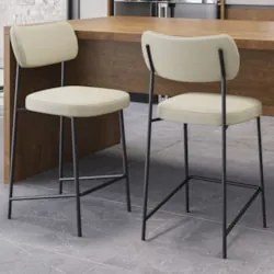 Banqueta Cozinha Média Milli Linho Areia A14                - Mpozenat