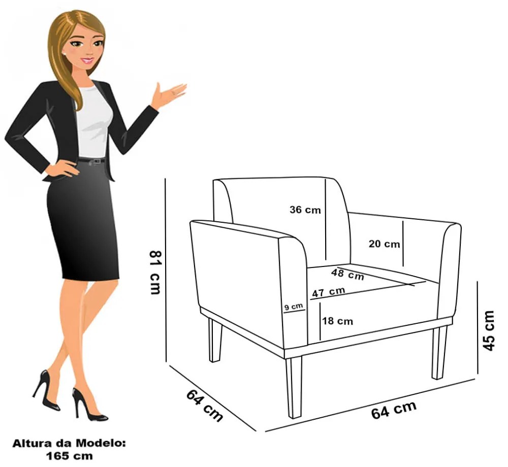 Poltrona Sala Decorativa Marisa Industrial Dourado Veludo D03 - D'Rossi - Rose