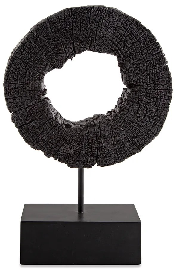 Escultura Decorativa "Circulo" Em Poliresina Preto 43,5x10 Cm - D'Rossi