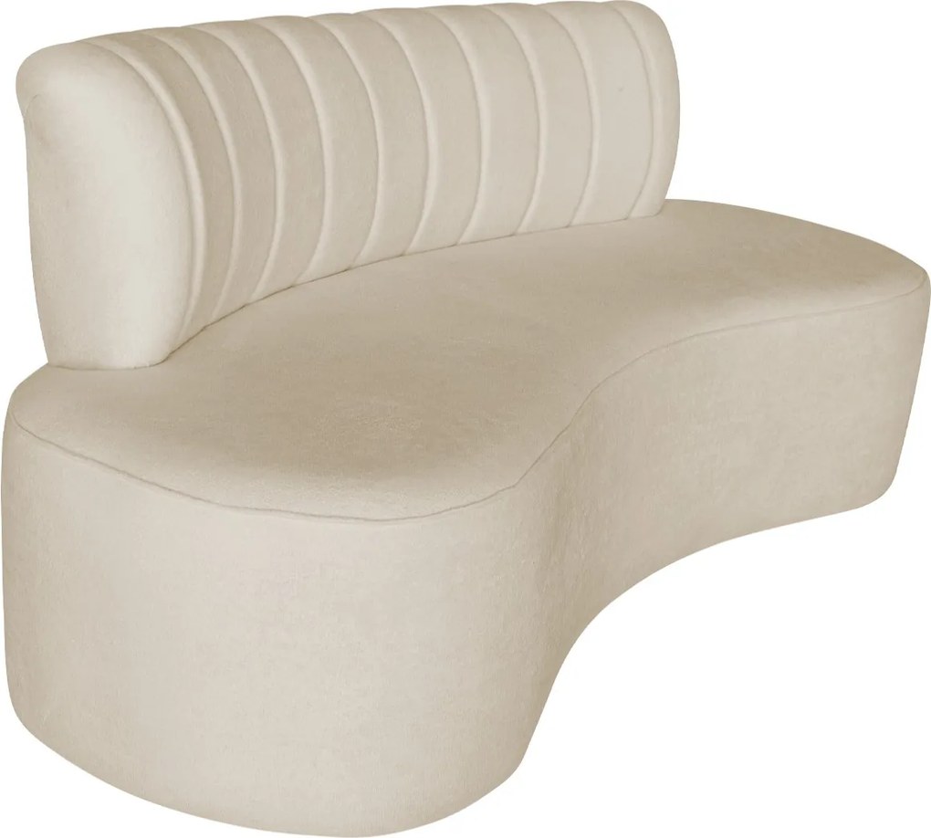 Sofá Curvo 3 Lugares Organico Sala Recepção Escritório Valência 200cm Linho