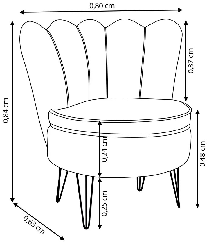 Poltrona Dália Pés Hairpin Legs Bronze Veludo Preto