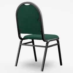 Kit 4 Cadeiras Hoteleiras Auditório Empilhável Linho Z33 Verde - Mpoze