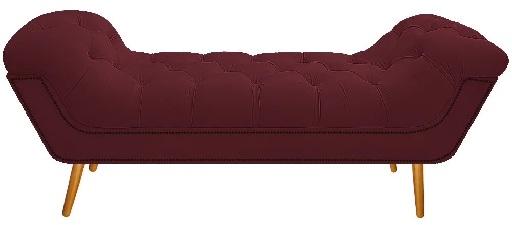 Calçadeira Estofada Veneza 195 cm King Size Suede Bordô - ADJ Decor