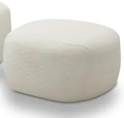 Puff Decorativo Orgânico Para Living Donk L08 Boucle Branco - Mpozena