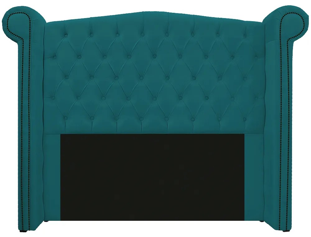 Kit Cabeceira e Calçadeira Veneza 195 cm King Size Suede Azul Turquesa - ADJ Decor