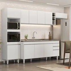 Armário de Cozinha Modulada 5 Peças CP18 Balcão com Pia Inox Branco -