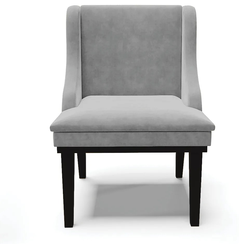Cadeira de Jantar Liz Suede Base Fixa Madeira Preto D03 - D'Rossi - Cinza