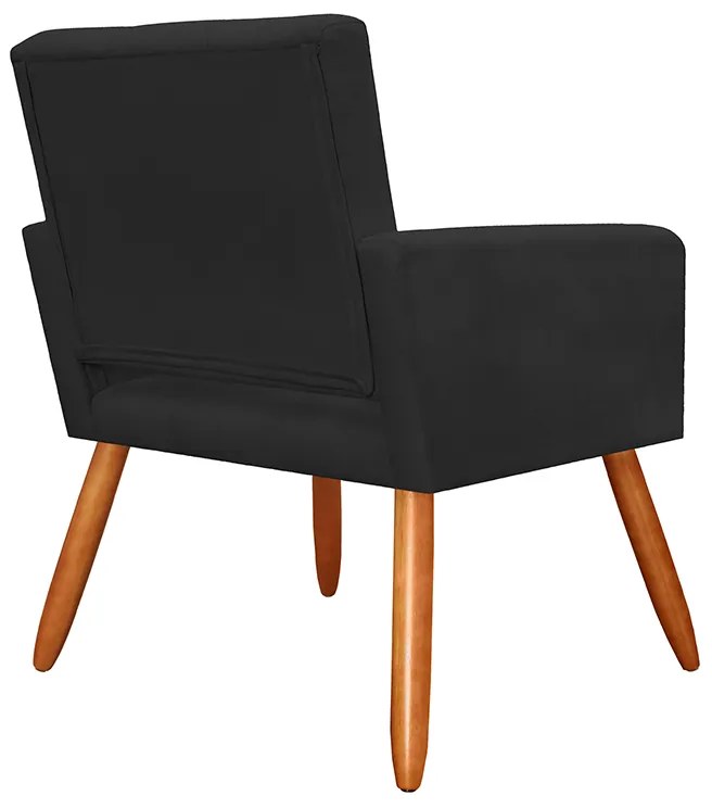 Poltrona Decorativa Camila Pés Palito Suede Preto - Sheep Estofados - Preto