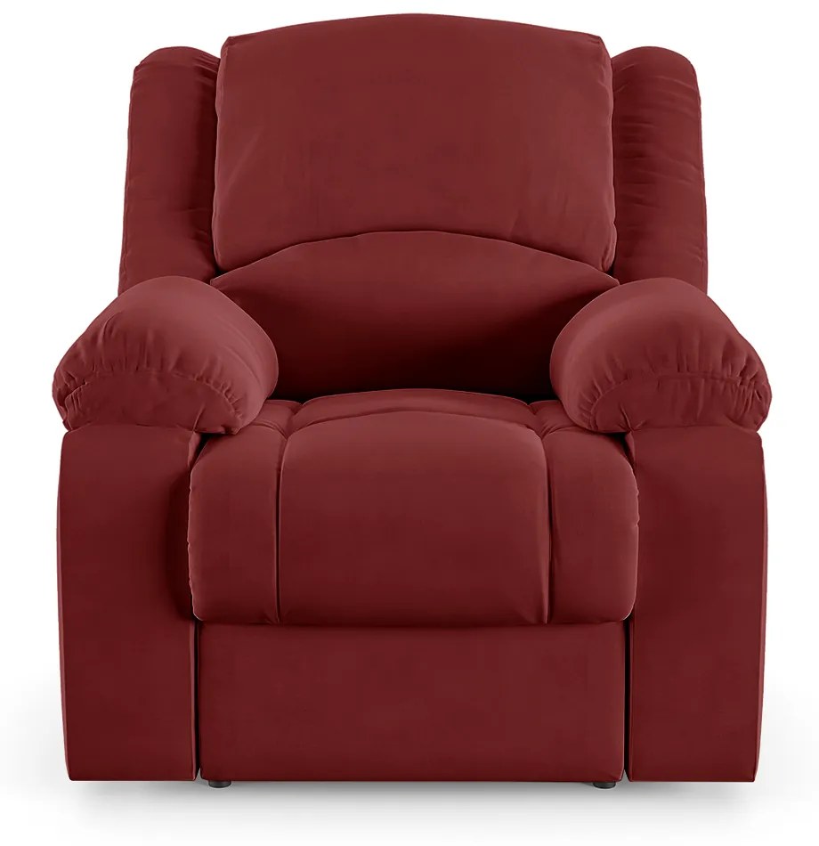 Poltrona do Papai Reclinável Sala de Cinema Madrid Elétrica Touch USB Veludo Vermelho G23