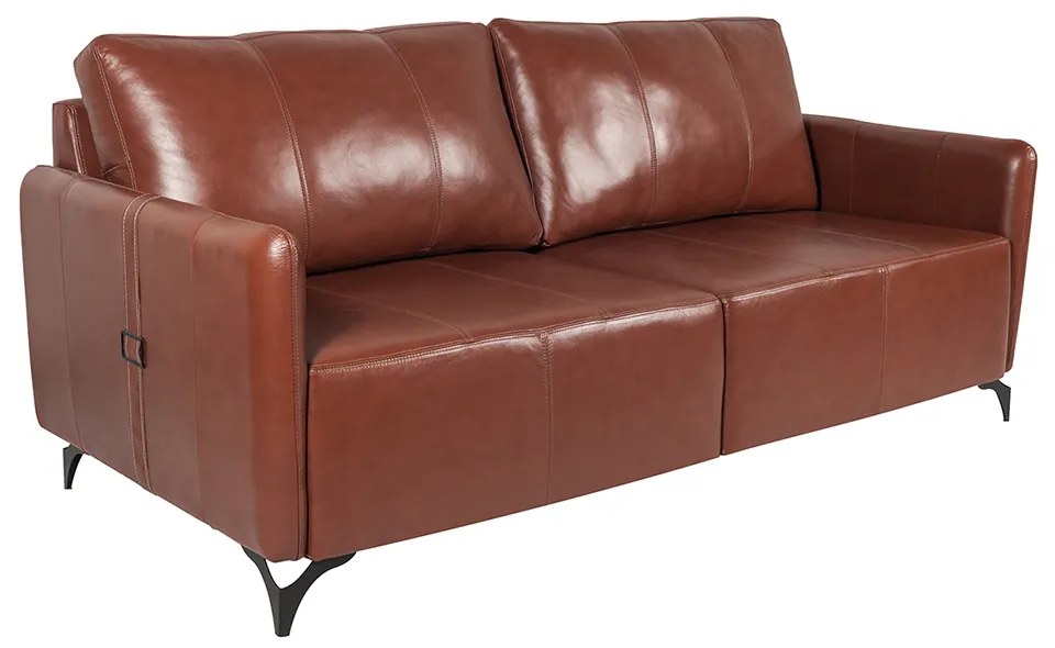 Sofá Decorativo 4 Lugares Sala de Estar 240cm Jolie Couro Conhaque G34 - Gran Belo