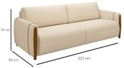 Conjunto Sofá 3 Lugares 223cm e Poltrona 98cm Amaranto Z32 Linho Champ
