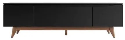 Rack Flynt Preto Touch Com Base Natural 1,80 MT - 69763 Sun House