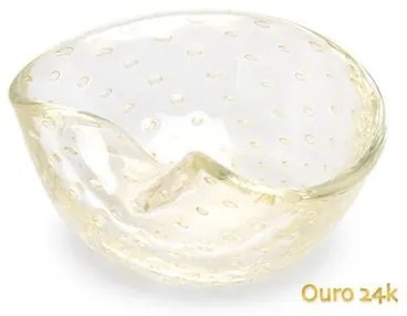 Bowl 1 Tela Transparente Com Ouro Murano Cristais Cadoro BOWL 1 TELA TR C/OURO-LV