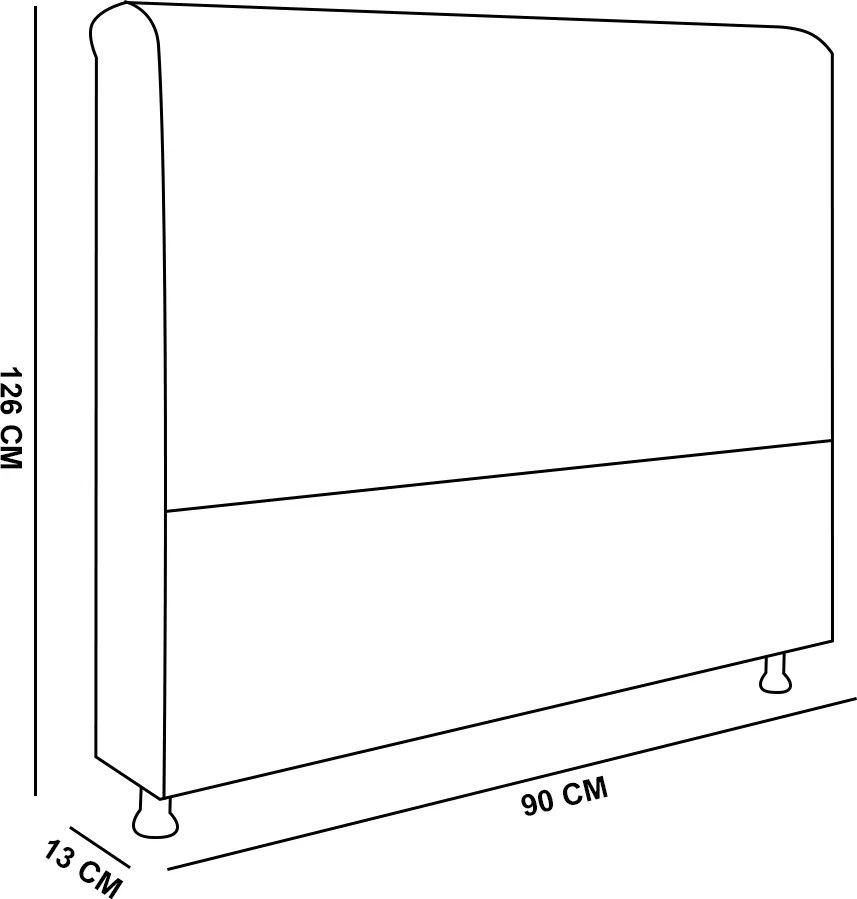 Cabeceira Paris Cama Box Solteiro 90cm Corino Branco M11 - D'Rossi