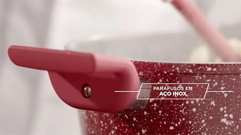 Conjunto com 4 Panelas de Titânio Red 5mm + 3 Tampas de vidro